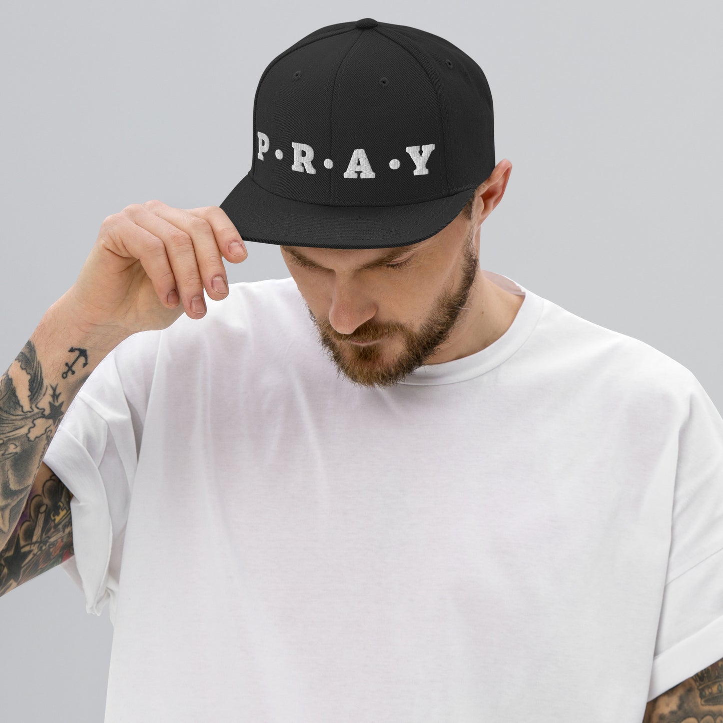 Pray - Classic Snapback Hat (shaded white)