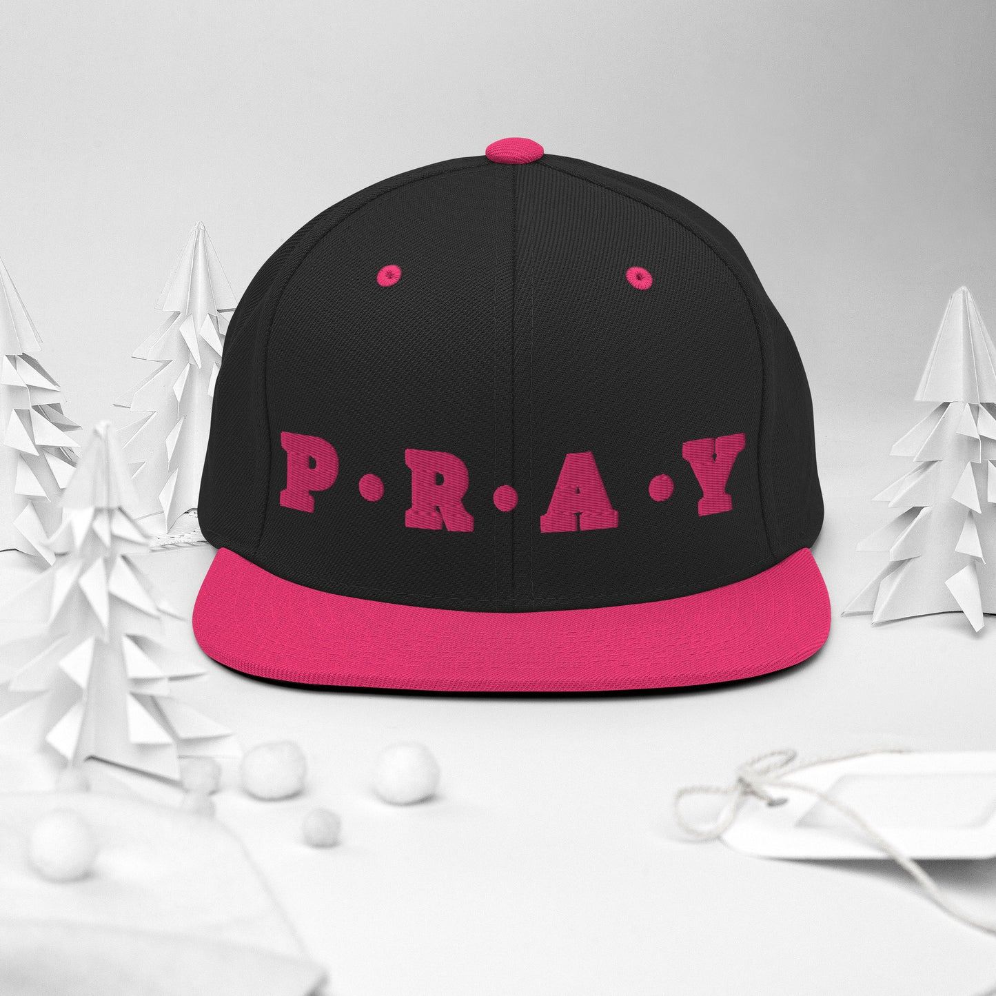 Pray - Classic Snapback Hat (berry)