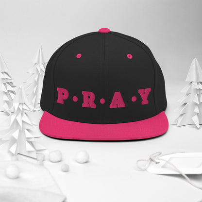 Pray - Classic Snapback Hat (berry)