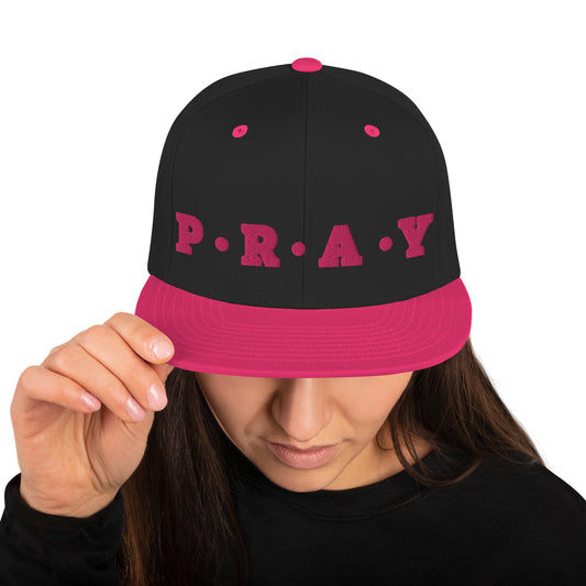 Pray - Classic Snapback Hat (berry)