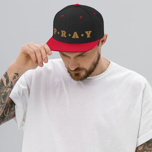 Pray - Classic Snapback Hat (Gold)