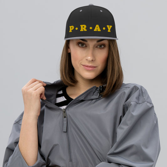 Pray Classic Snapback Hat - Christian Faith Cap with Embroidered Design