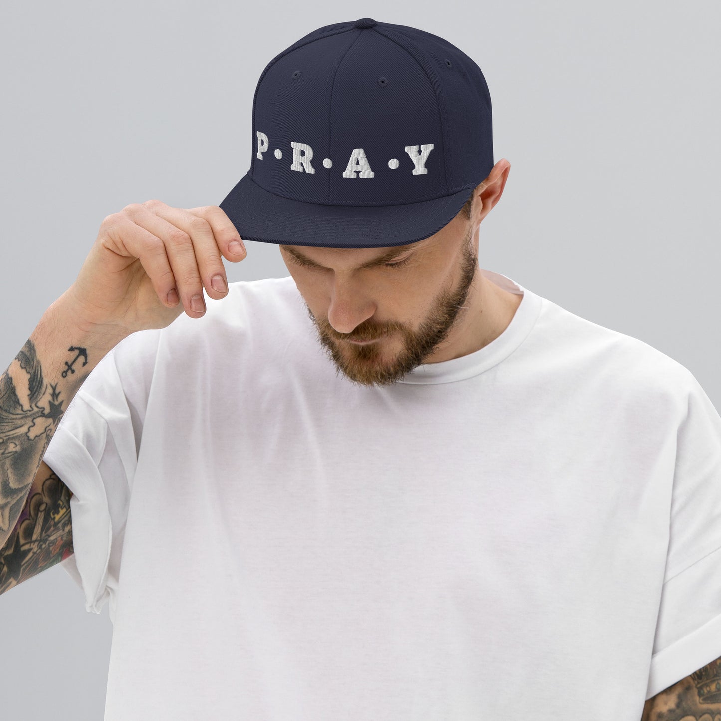 Pray - Classic Snapback Hat (shaded white)