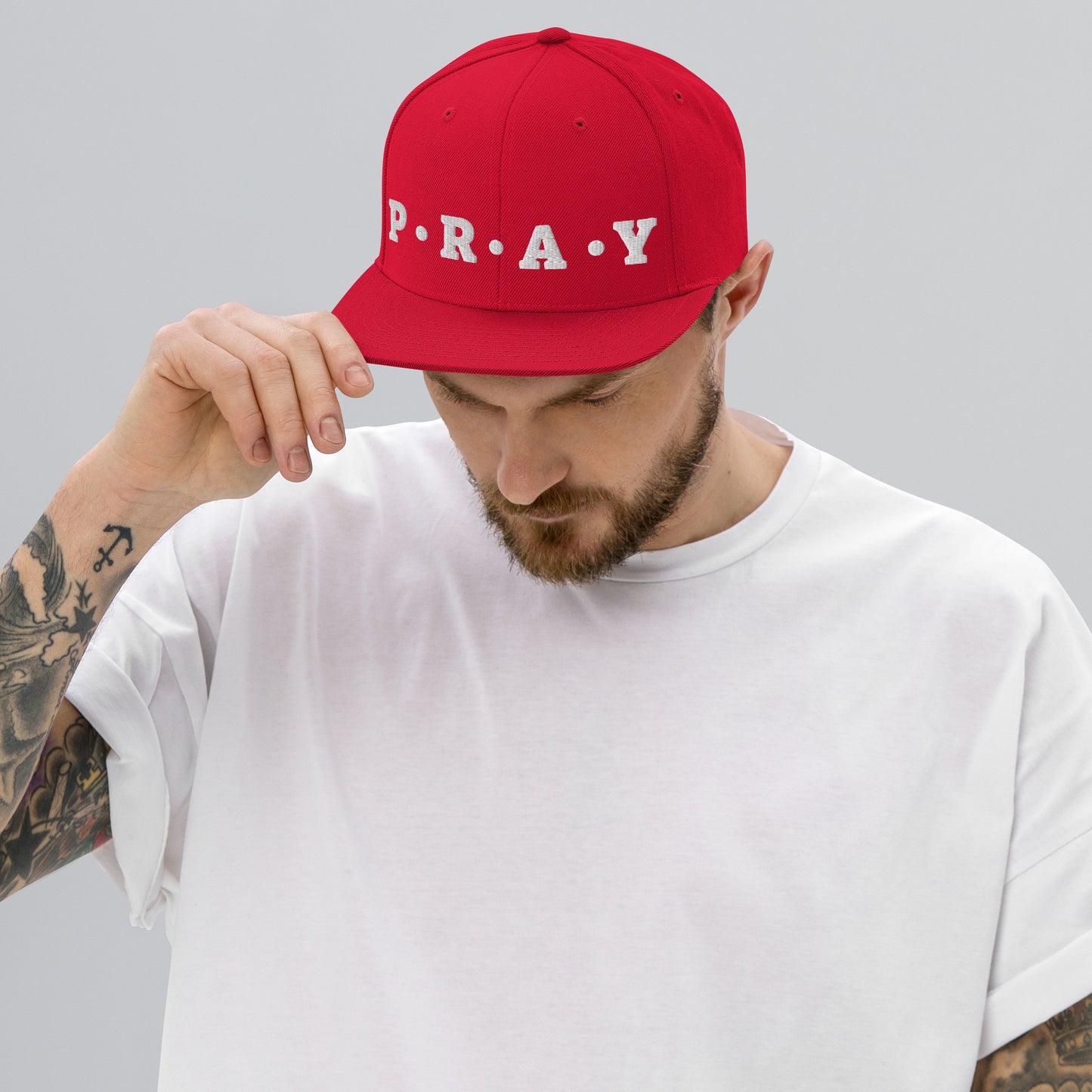 Pray - Classic Snapback Hat (shaded white)