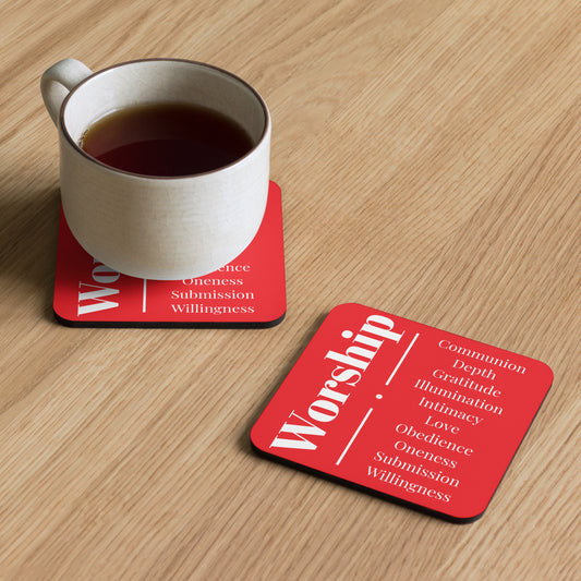 Worship Series Cork-back coaster - Red