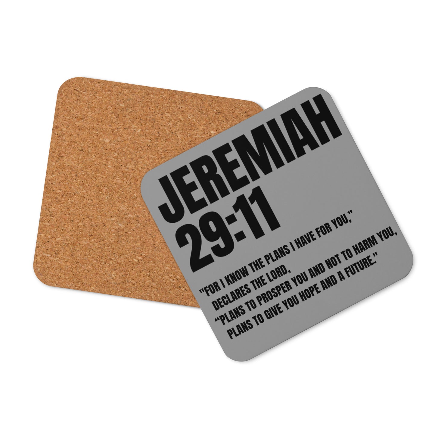 Jeremiah 29:11 Coaster - Faith-Based Cork-Back Coaster | GodWare
