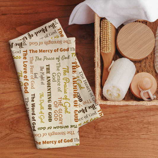 Attributes of God Hand towel - Earth/beige