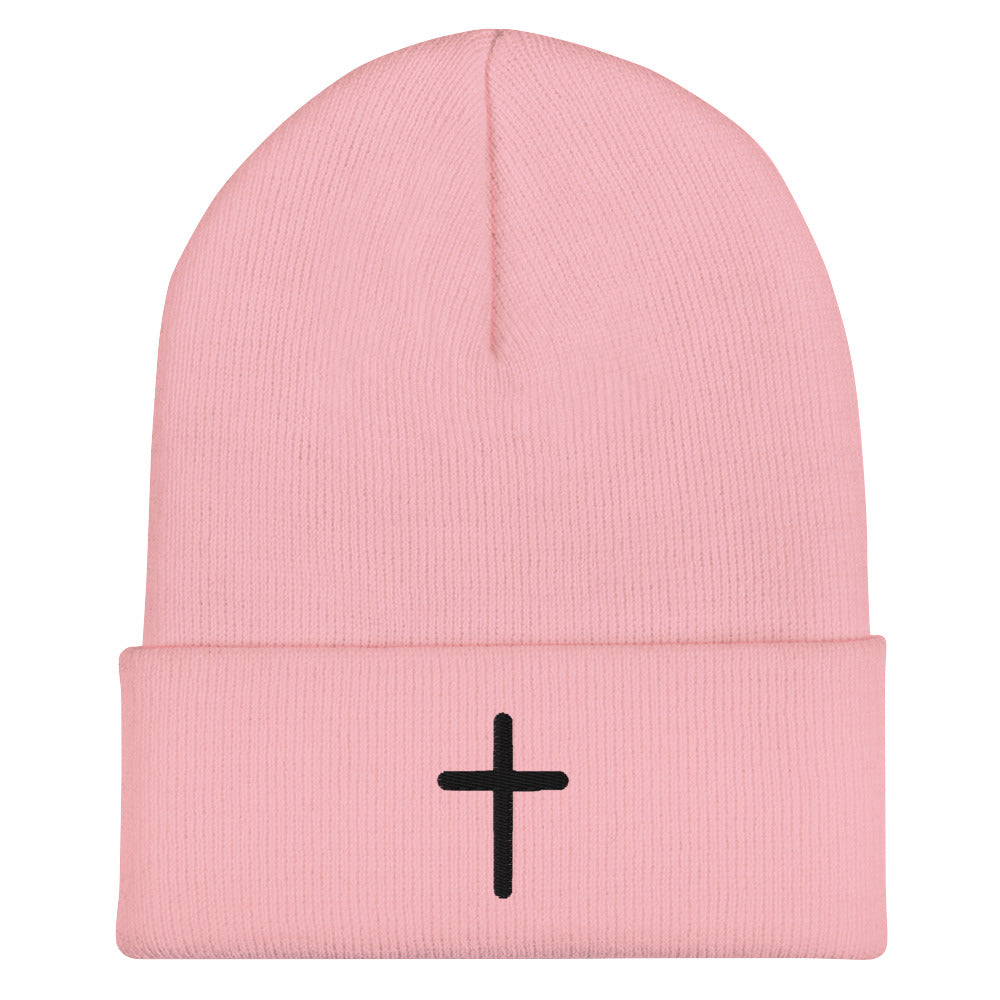 Inspirational Black Cross Beanie