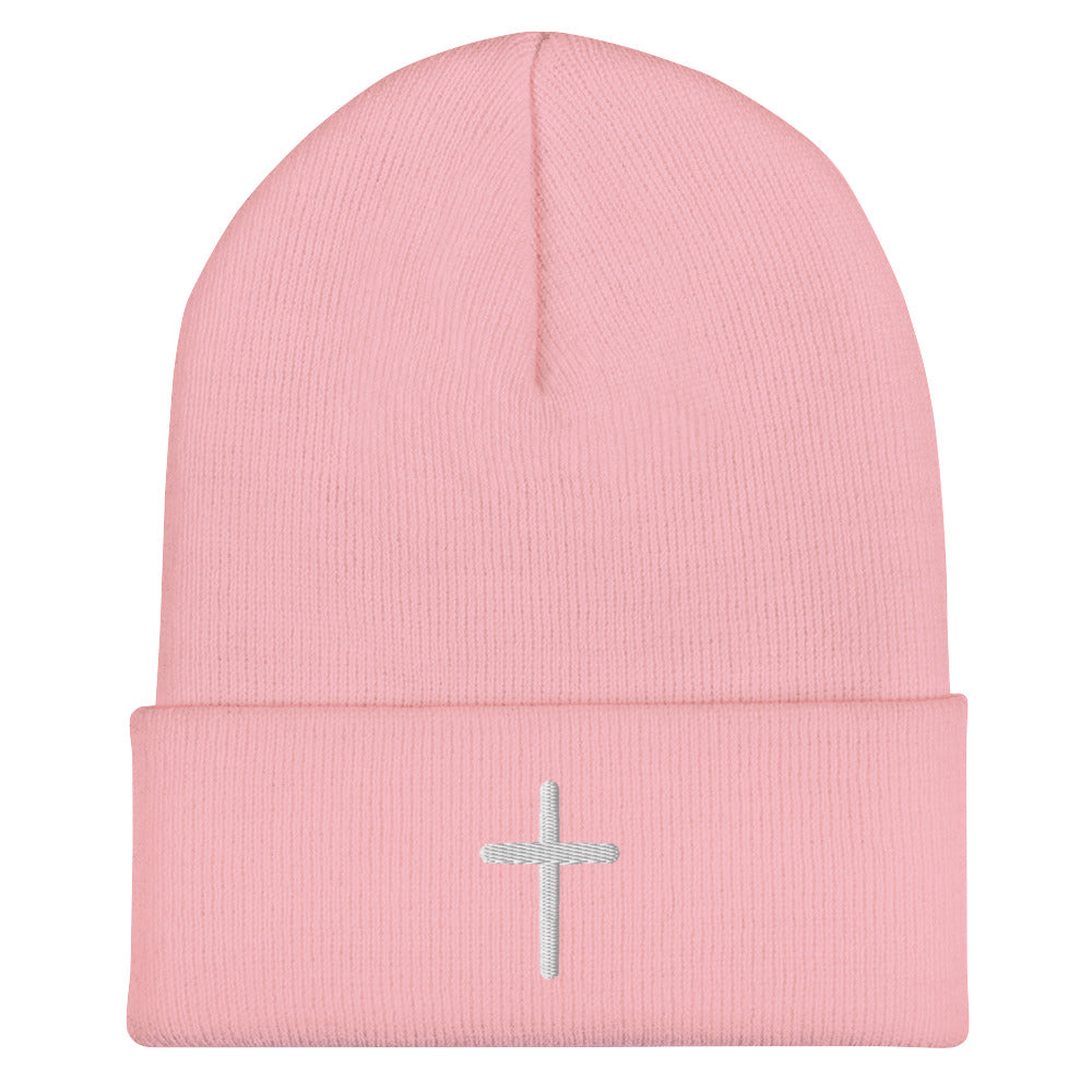 Inspirational White Cross Beanie