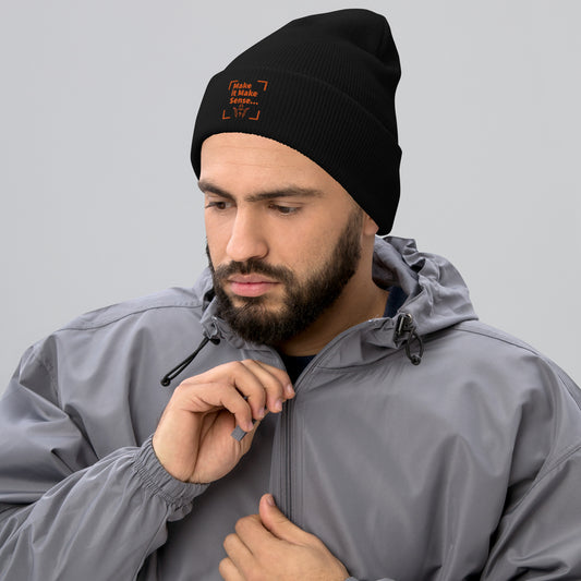 Make Sense Beanie (Orange Print)