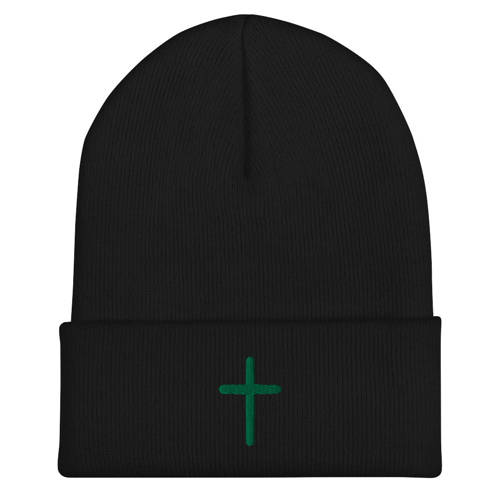 Inspirational Green Cross Beanie