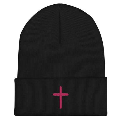 Inspirational Pink Cross Beanie