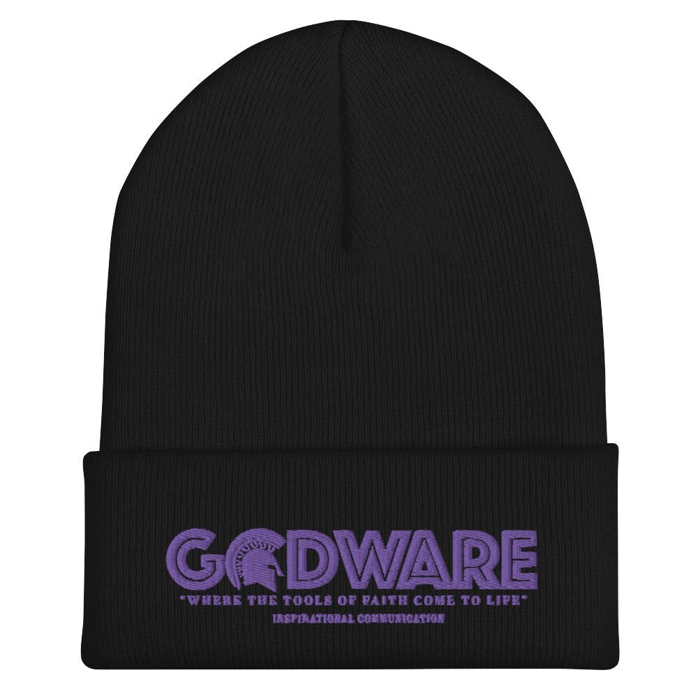 Godware Acrylic Logo Beanie - Purple Print