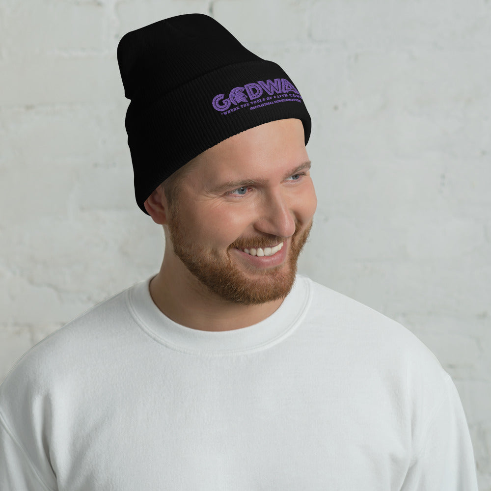 Godware Acrylic Logo Beanie - Purple Print