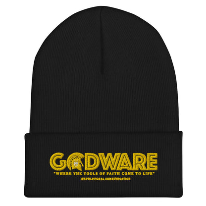 Godware Acrylic Logo Beanie - Gold print