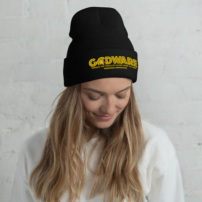 Godware Acrylic Logo Beanie - Gold print