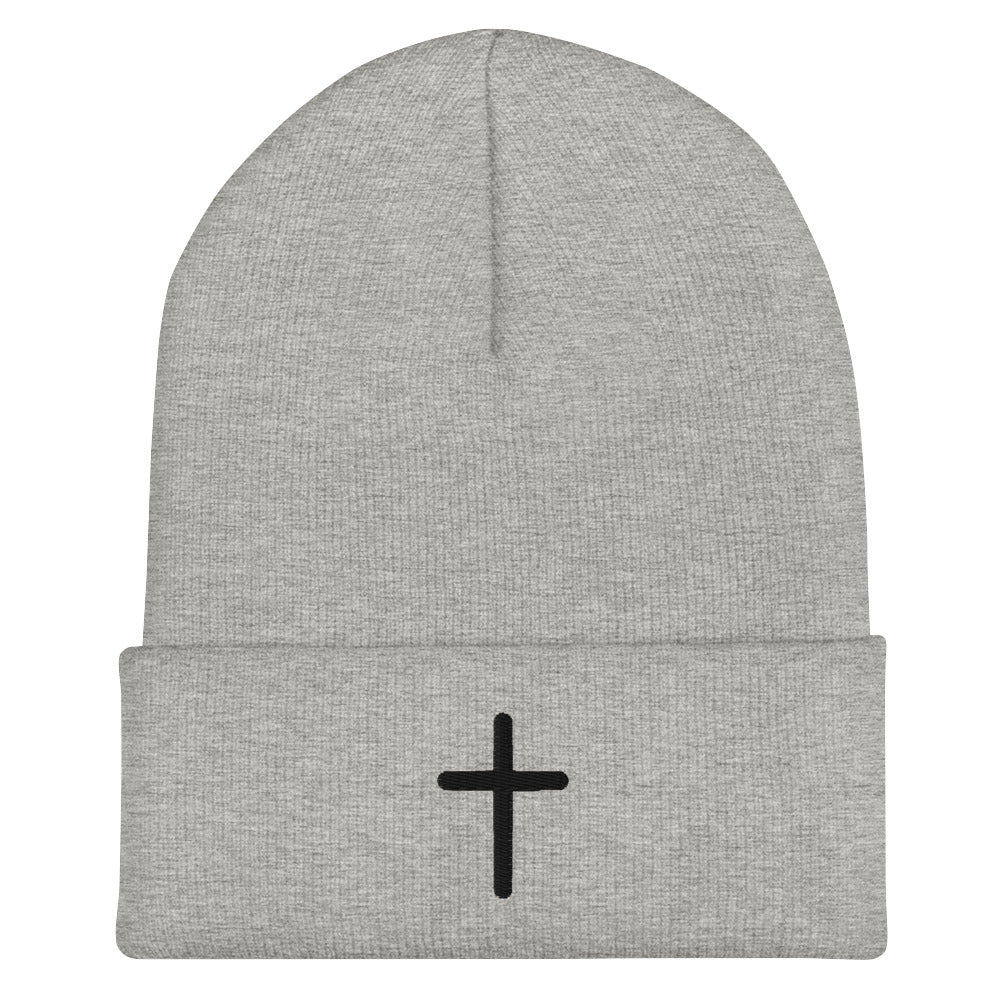 Inspirational Black Cross Beanie