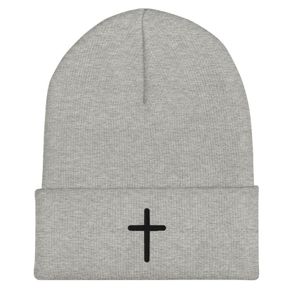 Inspirational Black Cross Beanie