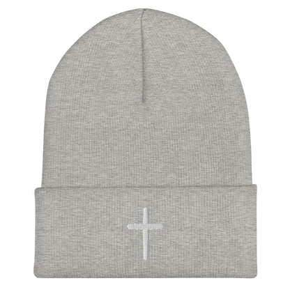 Inspirational White Cross Beanie