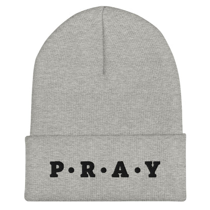 Pray Acrylic Cuffed Beanie - Black print