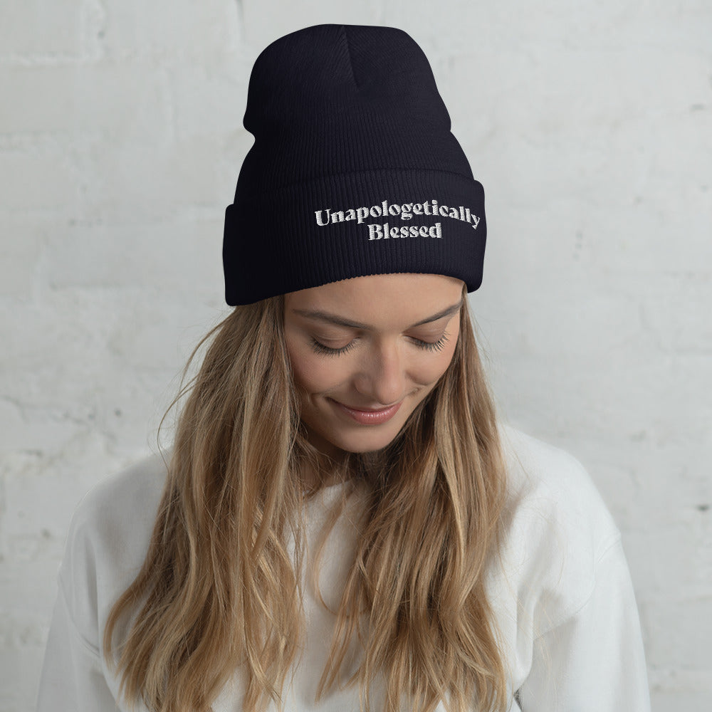 Unapologetic Inspirational Beanie - Wht Prt