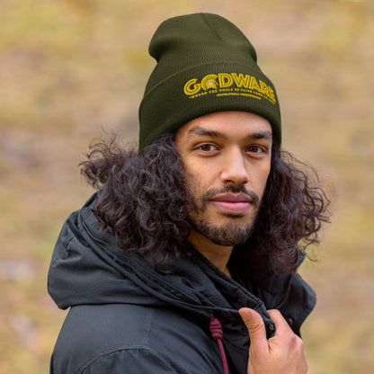 Godware Acrylic Logo Beanie - Gold print