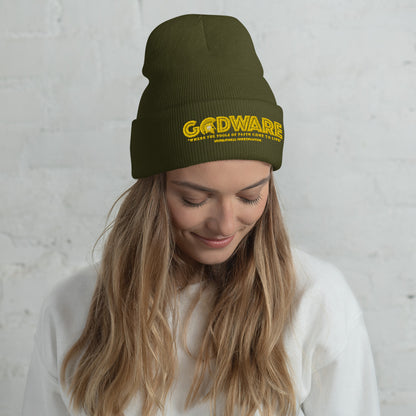 Godware Acrylic Logo Beanie - Gold print