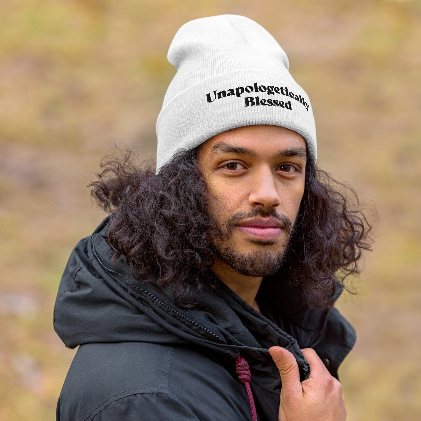 Unapologetic Inspirational Beanie - Blk print