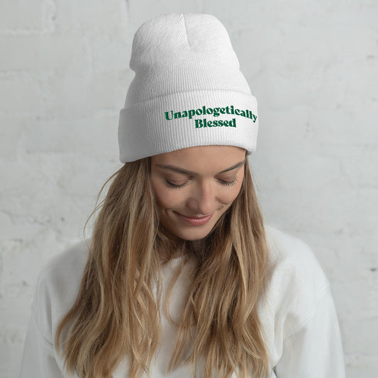 Unapologetic Inspirational Beanie - Grn Prt