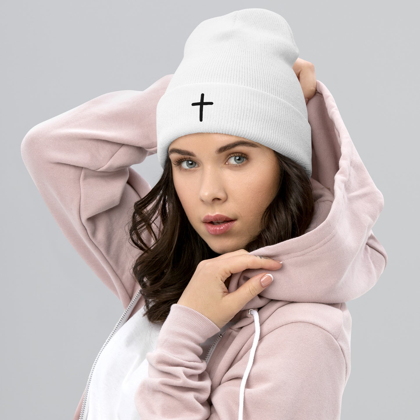 Inspirational Black Cross Beanie