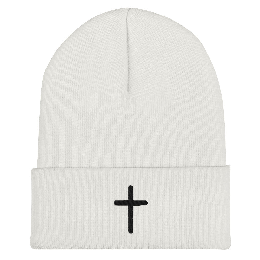 Inspirational Black Cross Beanie