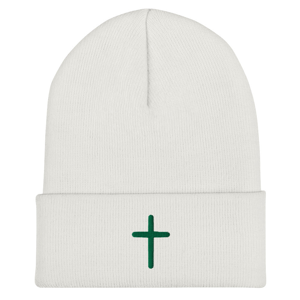 Inspirational Green Cross Beanie