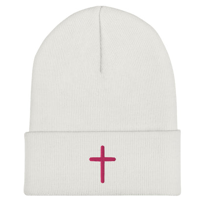 Inspirational Pink Cross Beanie