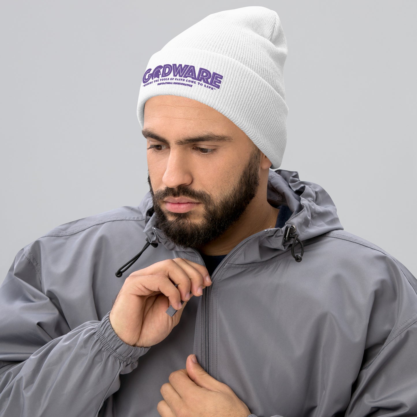 Godware Acrylic Logo Beanie - Purple Print