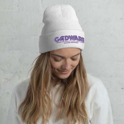 Godware Acrylic Logo Beanie - Purple Print