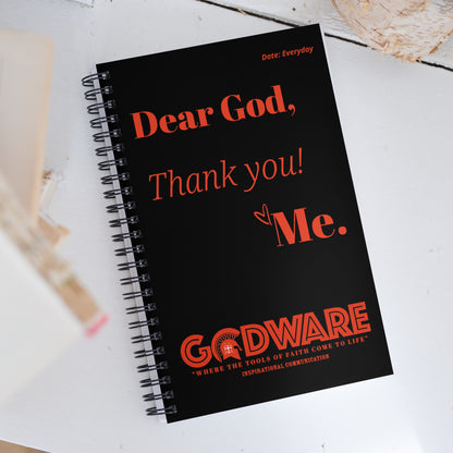 Dear God Spiral notebook - Red/Black