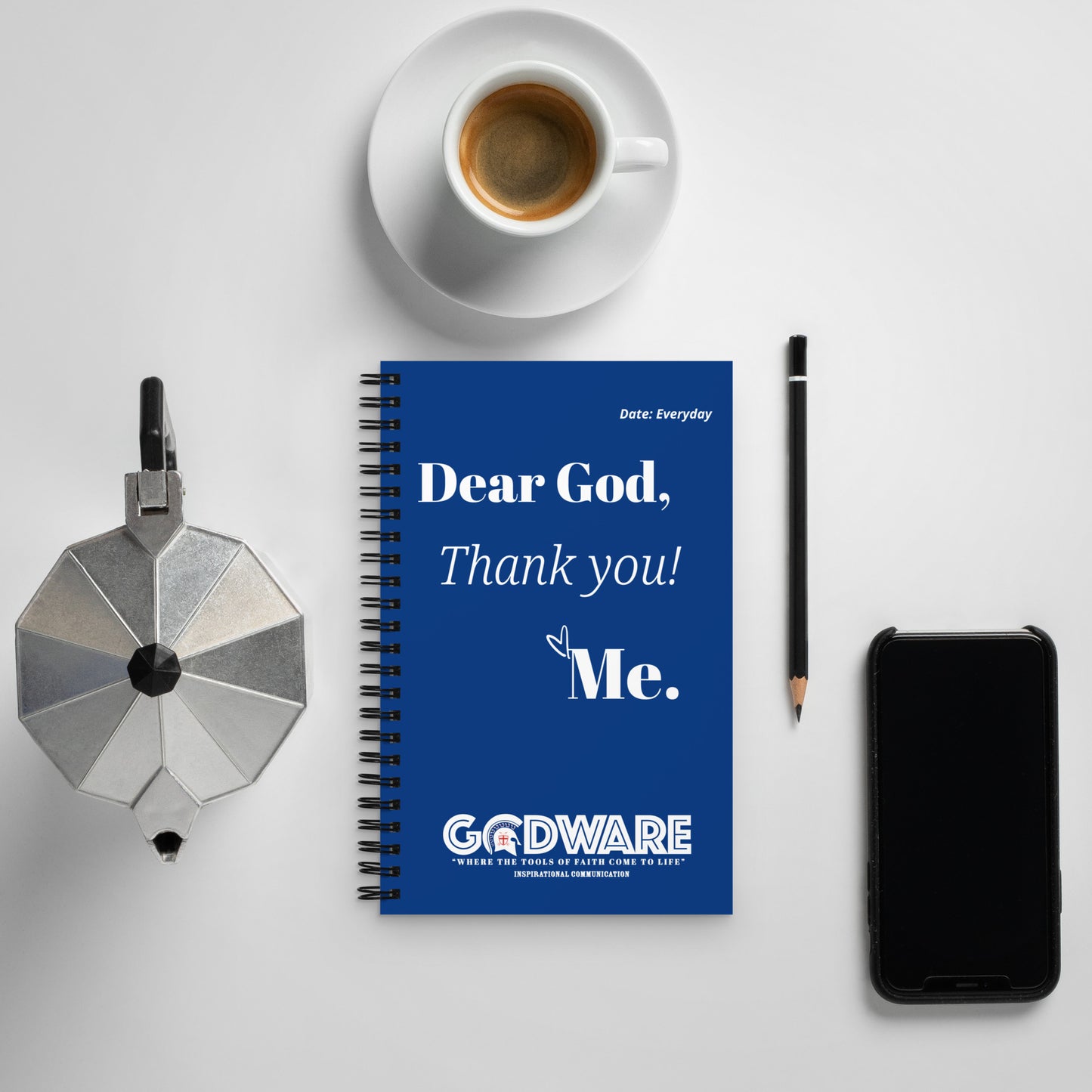 Dear God Spiral notebook - Royal Blue