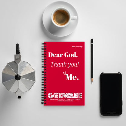 Dear God Spiral notebook - Red/White