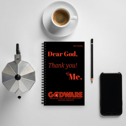 Dear God Spiral notebook - Red/Black