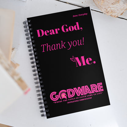 Dear God Spiral notebook - Hot Pink/Black