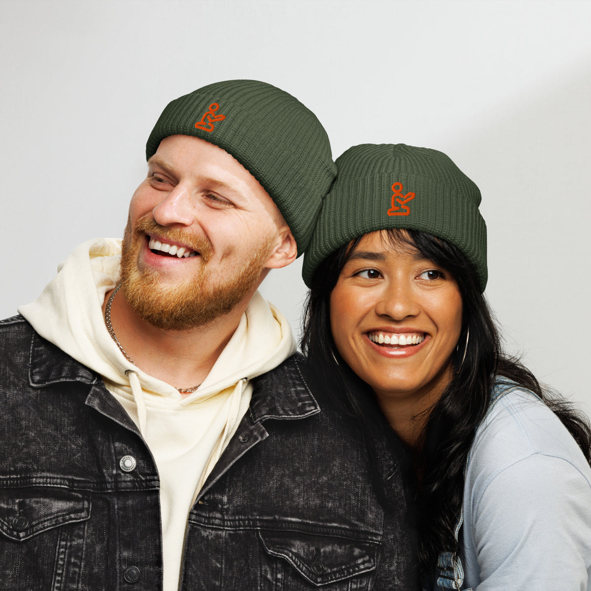 Pray Orange Embroidered Christian Fisherman Beanie