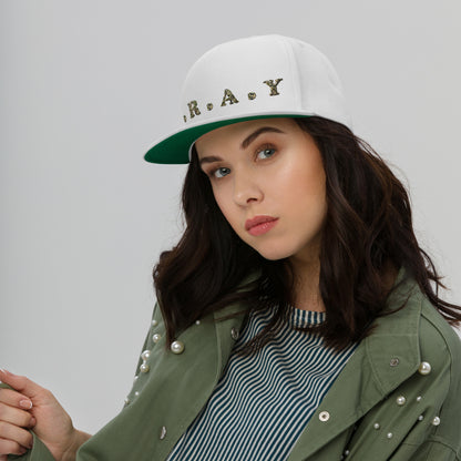 Pray Flat Bill Snapback Cap - Camo print