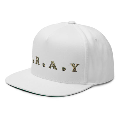 Pray Flat Bill Snapback Cap - Camo print