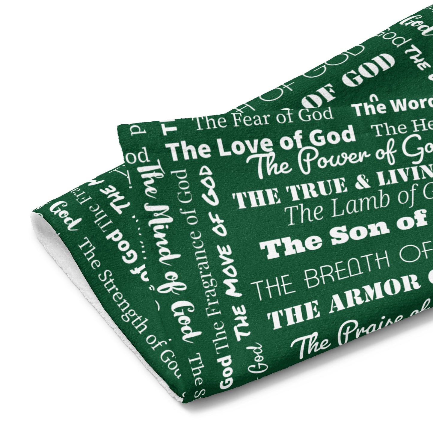 Attributes of God Hand towel - Forest/White
