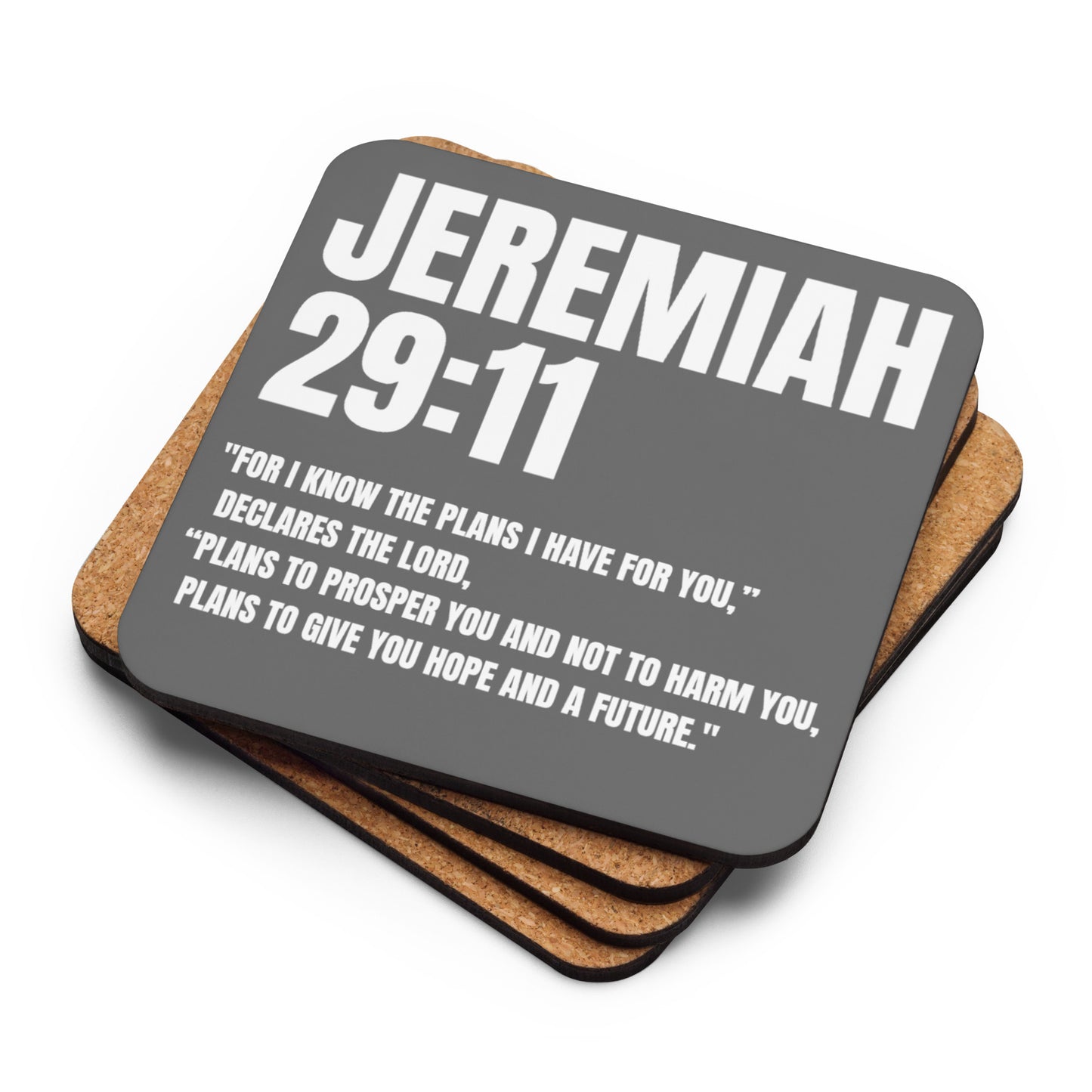 Jeremiah 29:11 Coaster - Faith-Based Cork-Back Coaster | GodWare