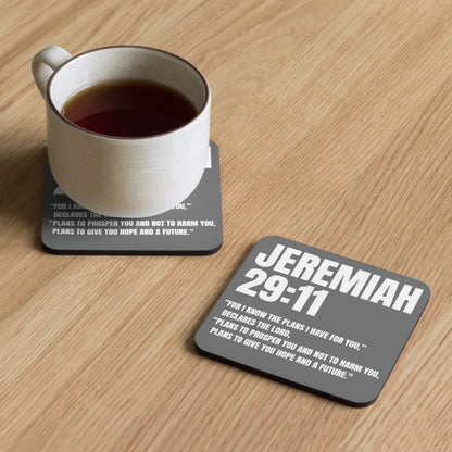 Jeremiah 29:11 Coaster - Faith-Based Cork-Back Coaster | GodWare
