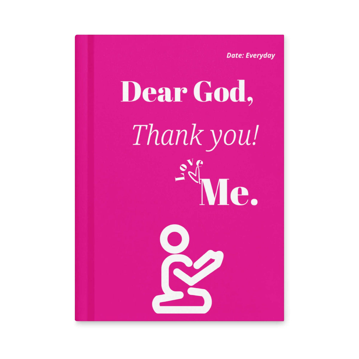 Dear God Christian Prayer Journal with pink hardcover and white lettering for daily gratitude.