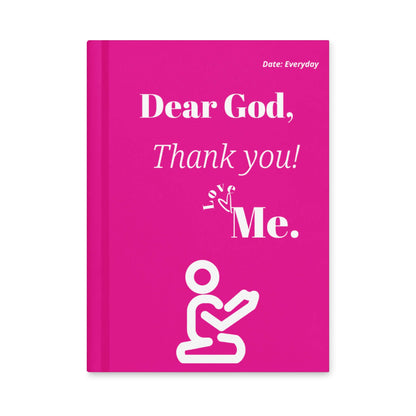 Dear God Christian Prayer Journal with pink hardcover and white lettering for daily gratitude.