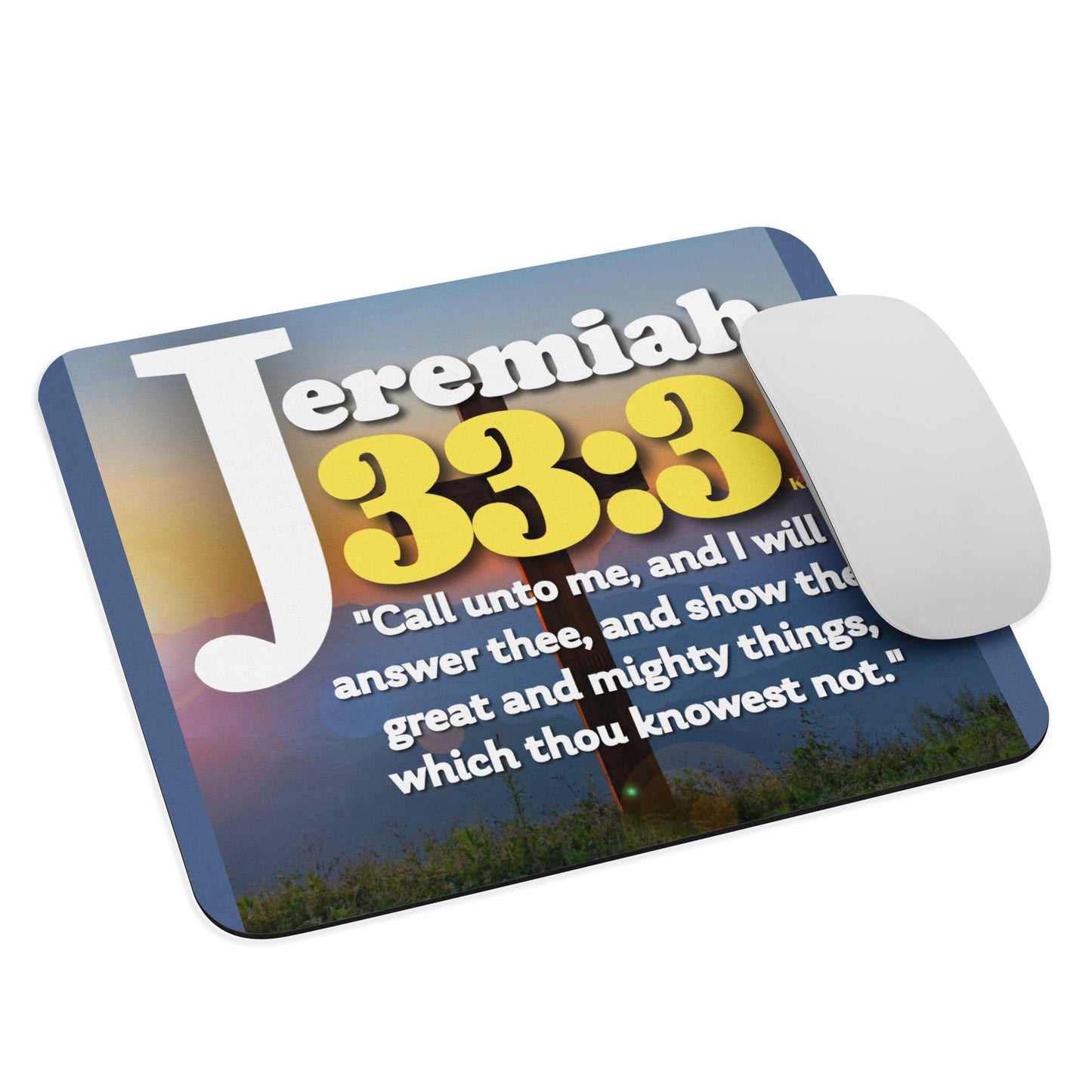 Jeremiah 33:3 Mouse Pad | Christian Desk Accessory