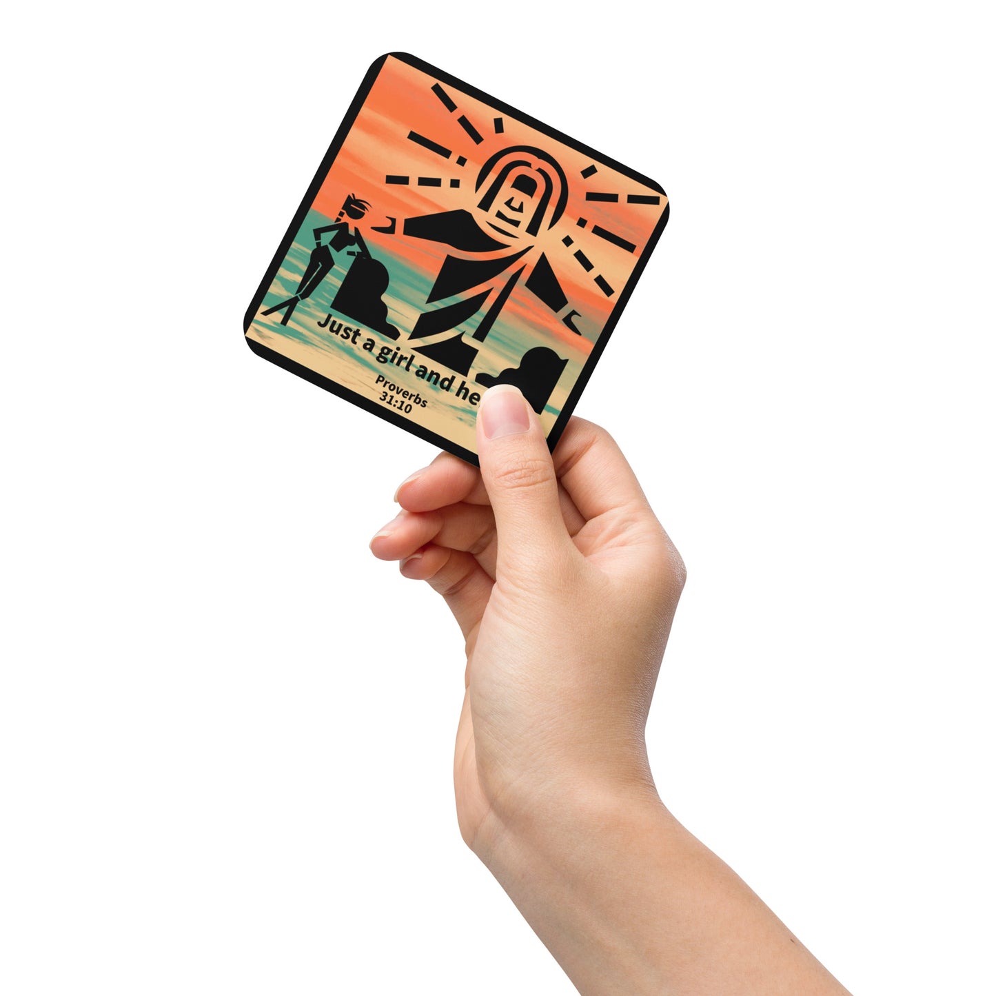 Just a Girl Cork-Back Coaster - Inspirational Faith Coaster | GodWare